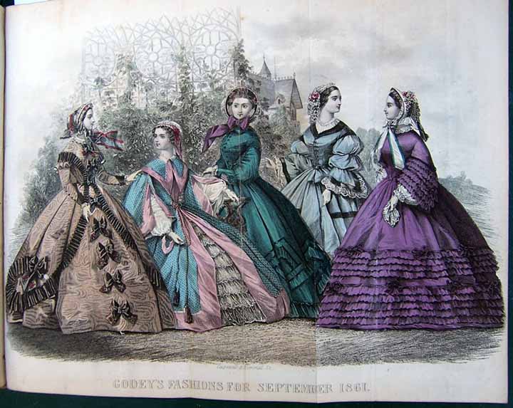 Eight Monochrome fashion plates from Godey's Ladies Book 1879 - Ruby Lane