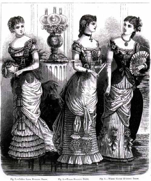 Vintage Victorian 1880s Evening Dress