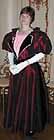 1896 ballgown, garnet shot taffeta, worn by Juliet