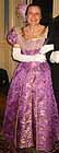 1897 ballgown, orchid Chinese brocade, worn by Dawn